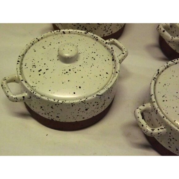 Set 4 Dolly Parton Stoneware Mini Casserole Dishes W Lids Oven Microwave Safe - Picture 6 of 9